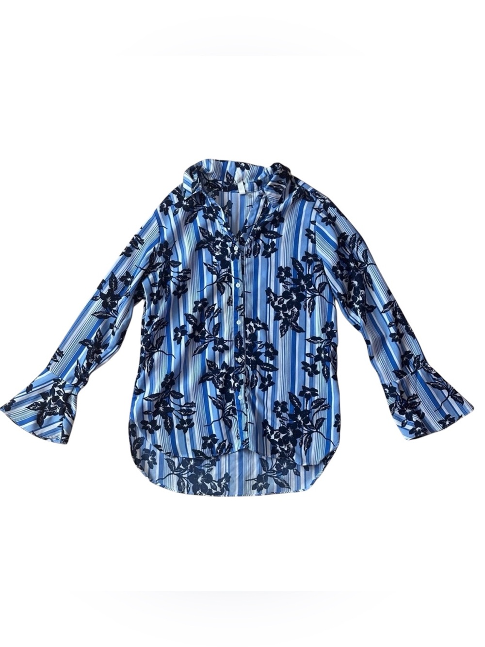 NY Collection Floral Button Down